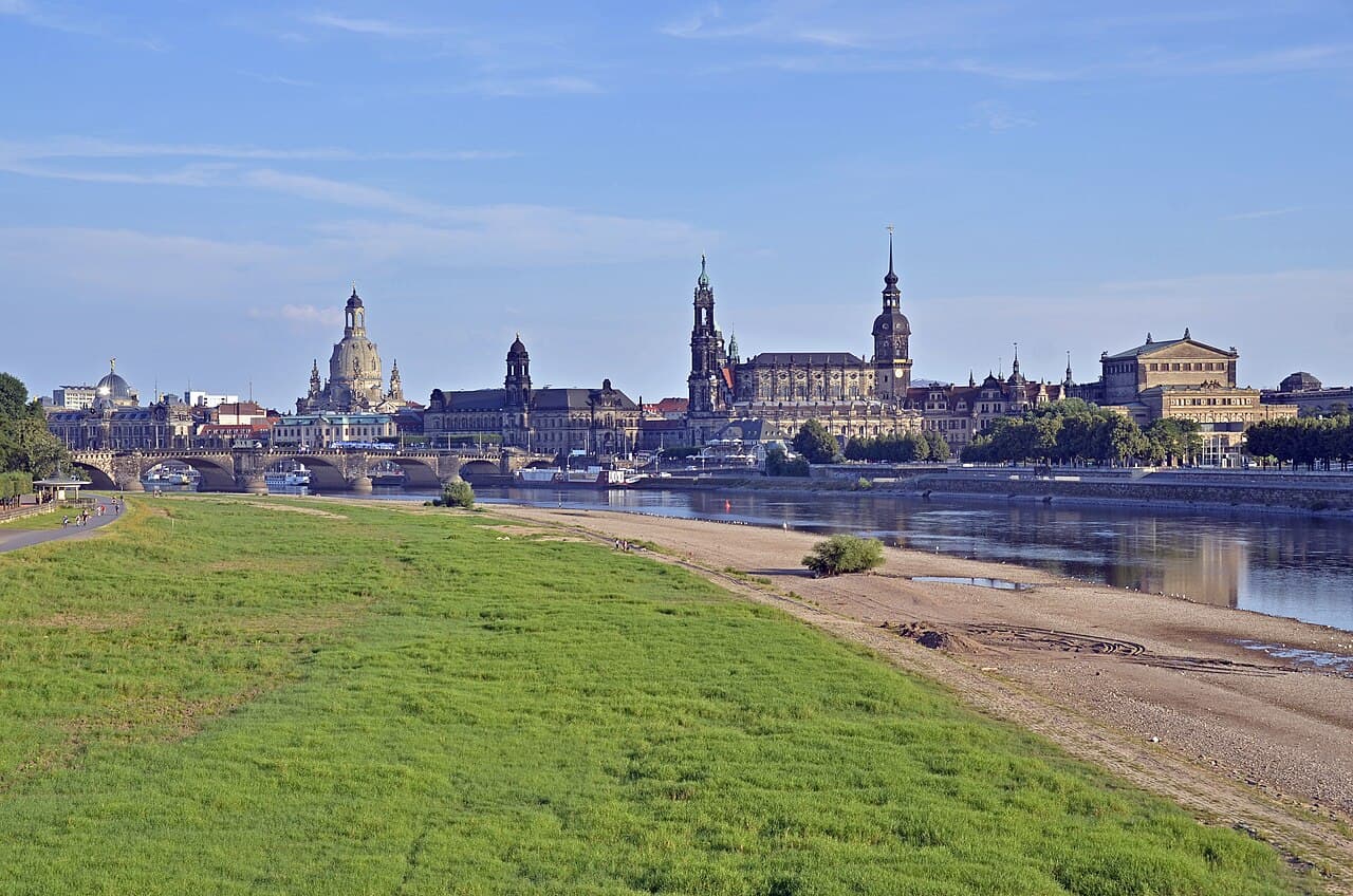Dresden skyline beside the Elbe
