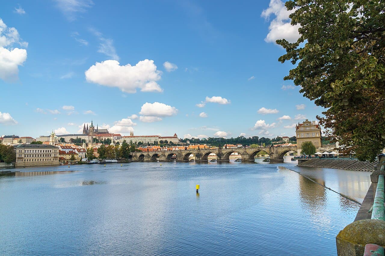 Prague above the river